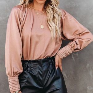 Peachy Nude Satin Body Suit